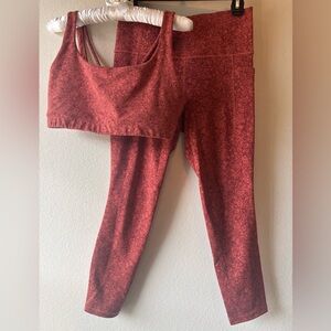 Athleta Abstract Textured Activewear Set - Sports Bra & Leggings